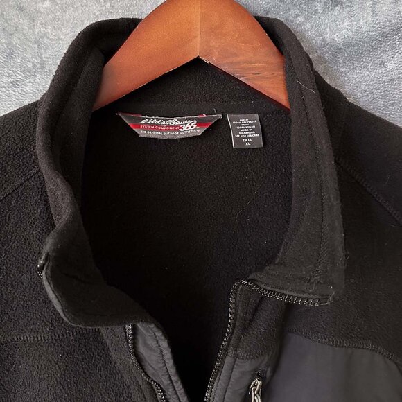 Eddie Bauer Windcutter Fleece 365 Full Zip Jacket Black Polartec WeatherEdge XLT - Picture 3 of 4
